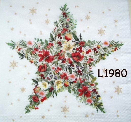 Servetten decoupage/bullet journal - Kerst L1980 L1981, Hobby en Vrije tijd, Knutselen, Verzenden, Nieuw