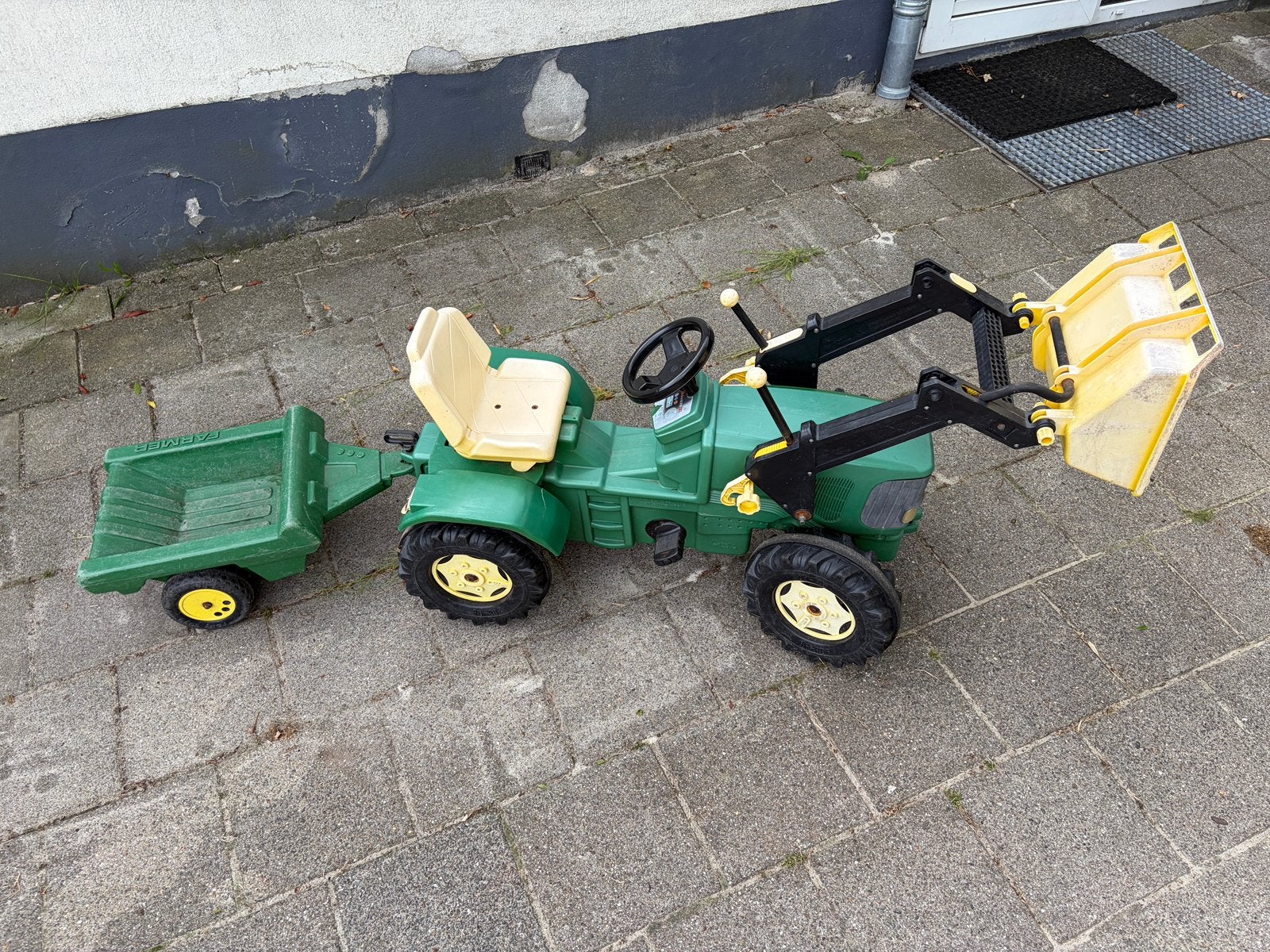 Traptrekker John Deere met voorlader en aanhanger, Ophalen, Gebruikt, Overige merken, Met kar of aanhanger