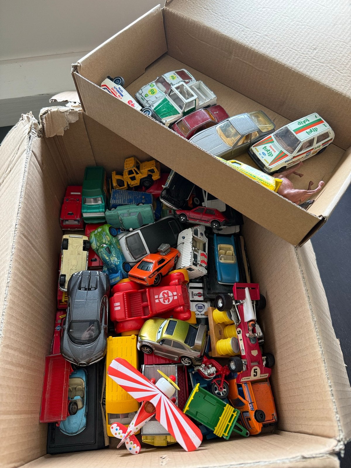 collectie 56 vintage speelgoedauto's (Matchbox, Hot Wheel, Ophalen of Verzenden, Gebruikt