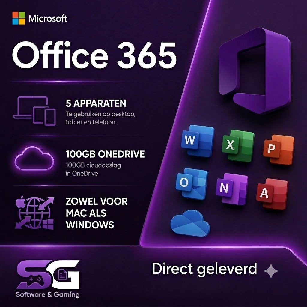 Office 365 - 5 users | 100 gb | Win & Mac | Direct geleverd, Computers en Software, Office-software, Ophalen, Zo goed als nieuw