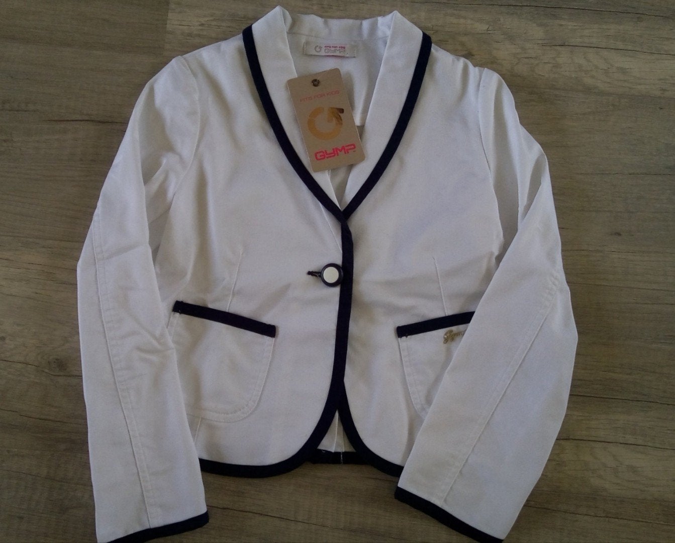 Nieuw 140 wit colbertje blazer jasje navy Gymp bruiloft, Overige typen, Meisje, Nieuw, Ophalen of Verzenden