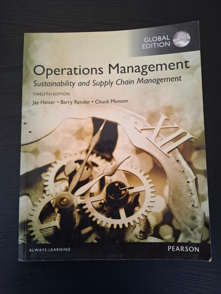 Operations Management: Sustainability and Supply Chain, Boeken, Ophalen of Verzenden, Zo goed als nieuw, HBO, Jay Heizer, Barry Render, Chuck Munson