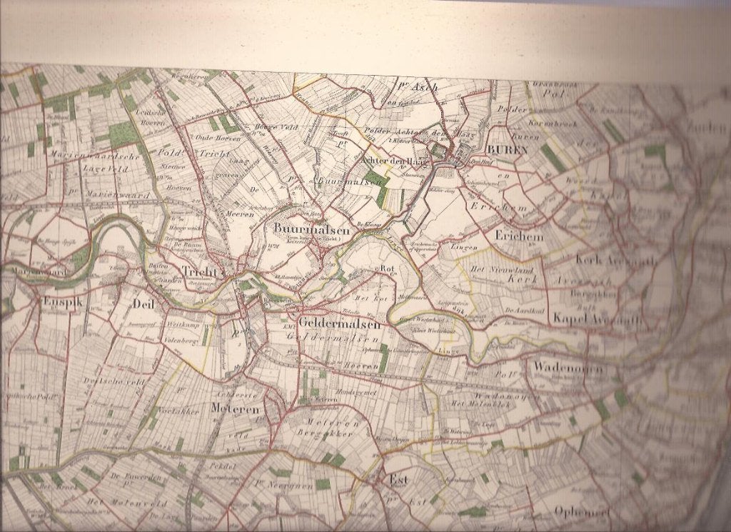 Rhenen 3. Topografische Kaart. ca. 1910, 25 cm, Cartografie, Ophalen of Verzenden, 40 cm