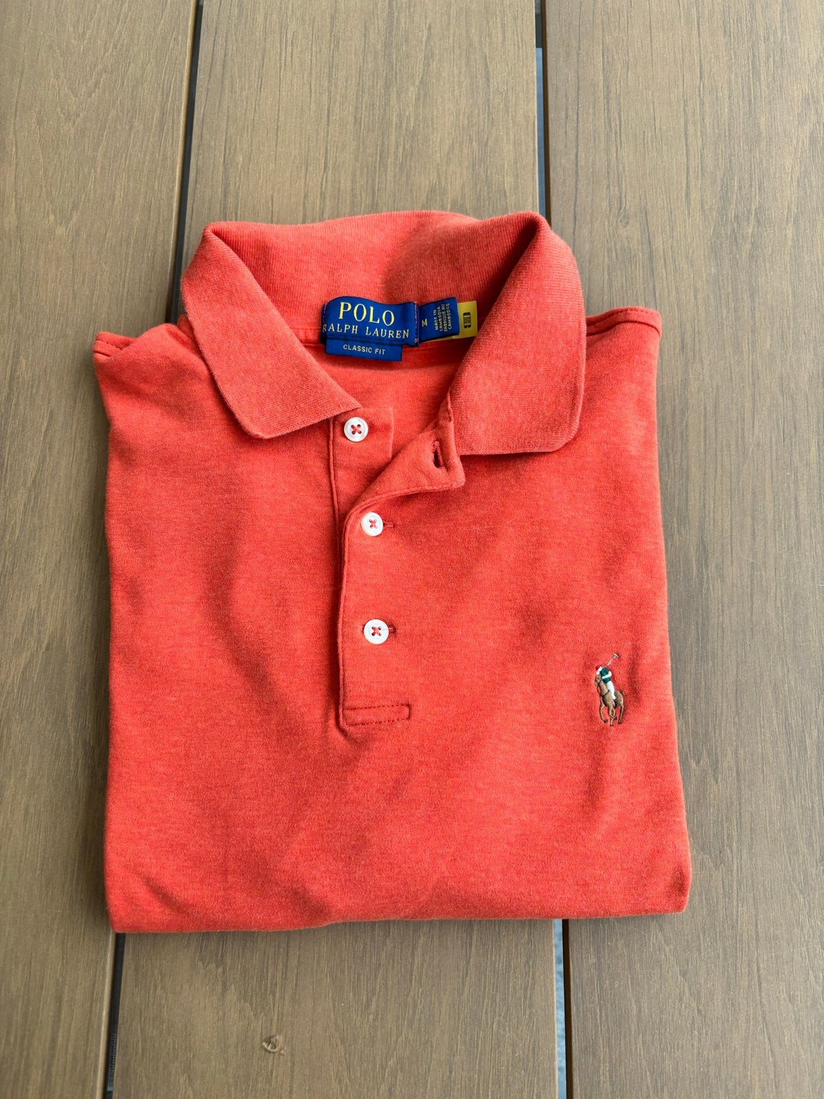 Ralph Lauren Polo Shirt Maat M - Klassieke Pasvorm, Ophalen of Verzenden, Zo goed als nieuw, Maat 48/50 (M), Oranje