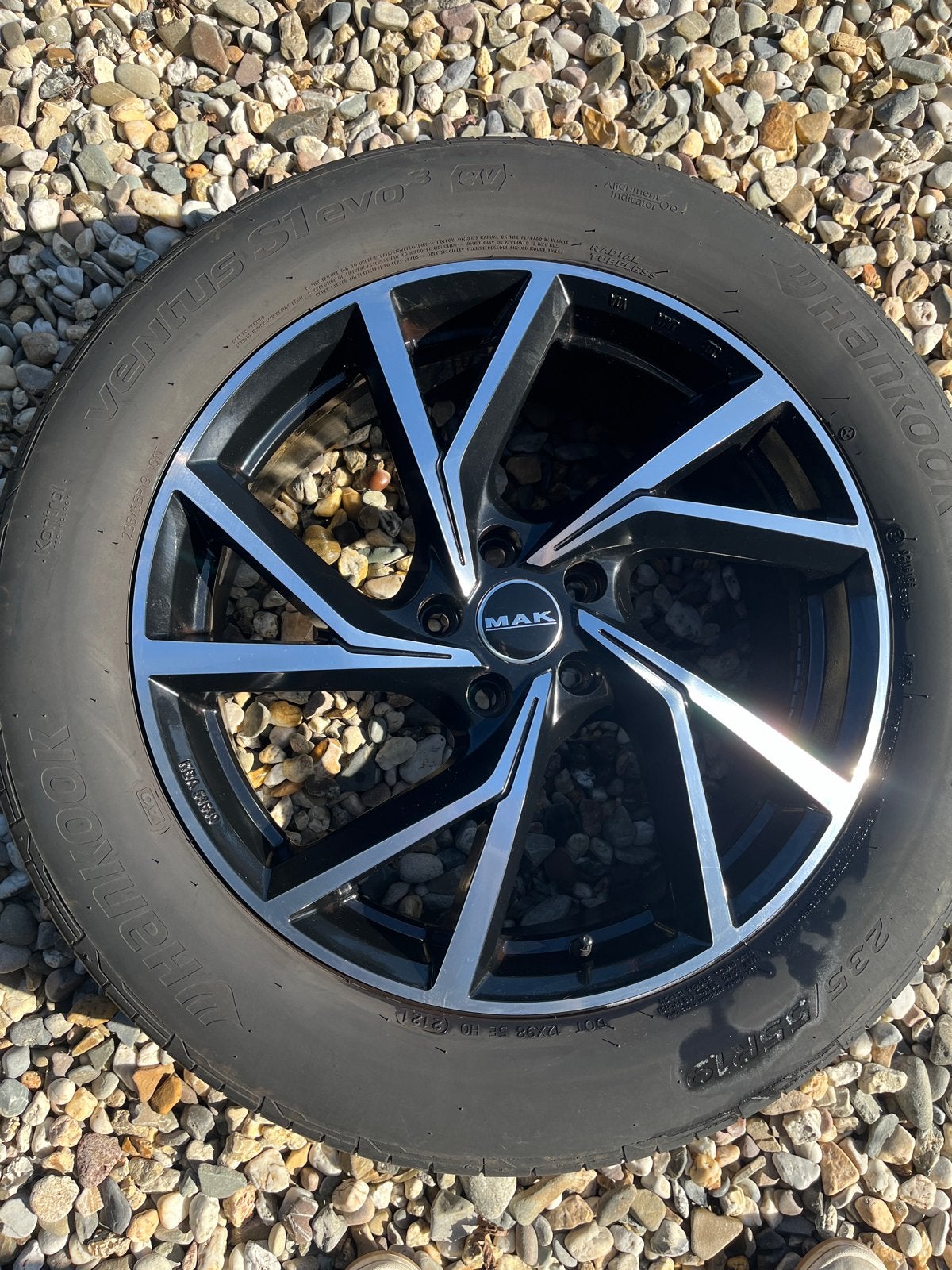 19 inch MAK zwarte velgen met zomerbanden 235/55 R19, Ophalen of Verzenden, Gebruikt