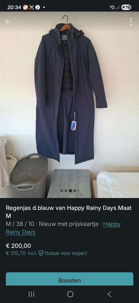 Regenjas Happy Rainy Days Toronto Padded midnight Blue M, Blauw, Ophalen, Maat 38/40 (M), Happy Rainy Days