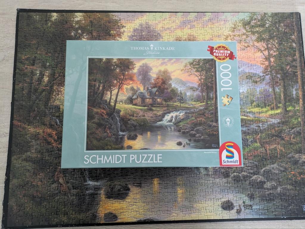 Thomas kinkade schmidt puzzel, Ophalen of Verzenden, 500 t/m 1500 stukjes, Zo goed als nieuw, Legpuzzel