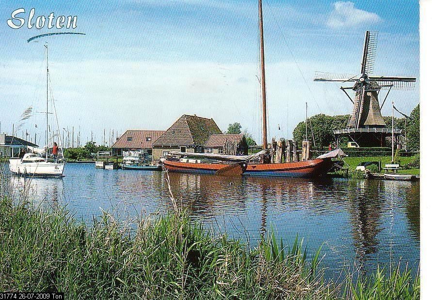 Ansichtkaart	Sloten	Molen, Verzenden, 1960 tot 1980, Gelopen, Friesland