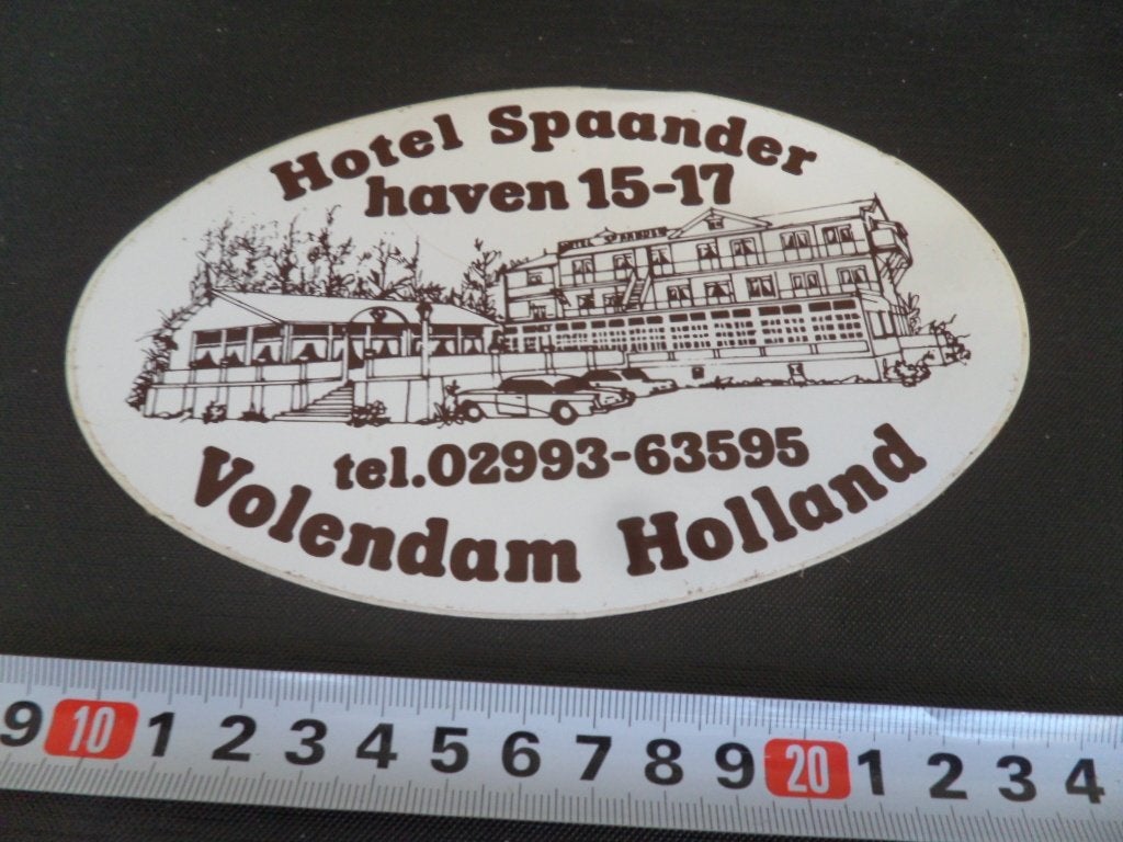 sticker volendam HOTEL SPAANDER haven 15-17, Ophalen of Verzenden, Zo goed als nieuw