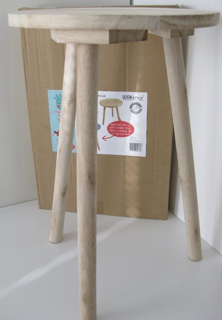 Hoomstyle kruk / bijzettafel46,5 cm x 30 cm, Ophalen of Verzenden, Nieuw, Hout
