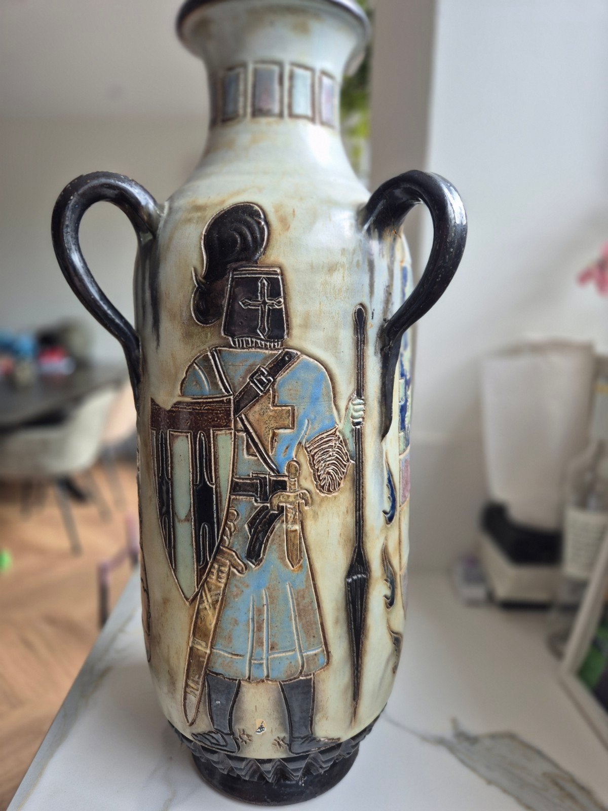 Roger Guérin V60 K5 – 58 cm – grote vaas met 3 handvatten –, Antiek en Kunst, Ophalen of Verzenden