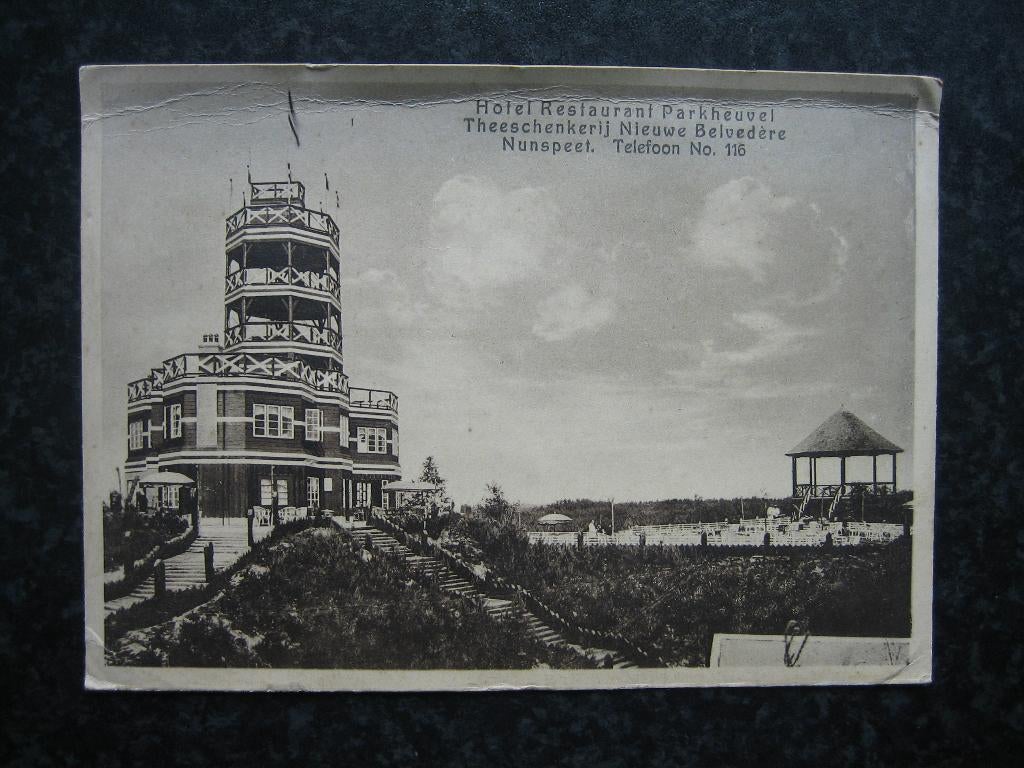 NUNSPEET Hotel Rest. Parkheuvel grootformaat, Ophalen of Verzenden, 1920 tot 1940, Gelderland