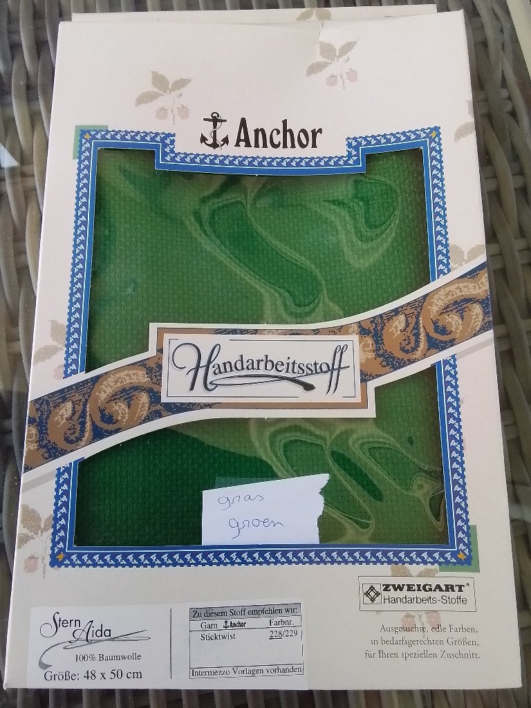 Groen / gras aida borduurstof van zweigart, Ophalen of Verzenden, Zo goed als nieuw, Handborduren, Onderdeel of Toebehoren