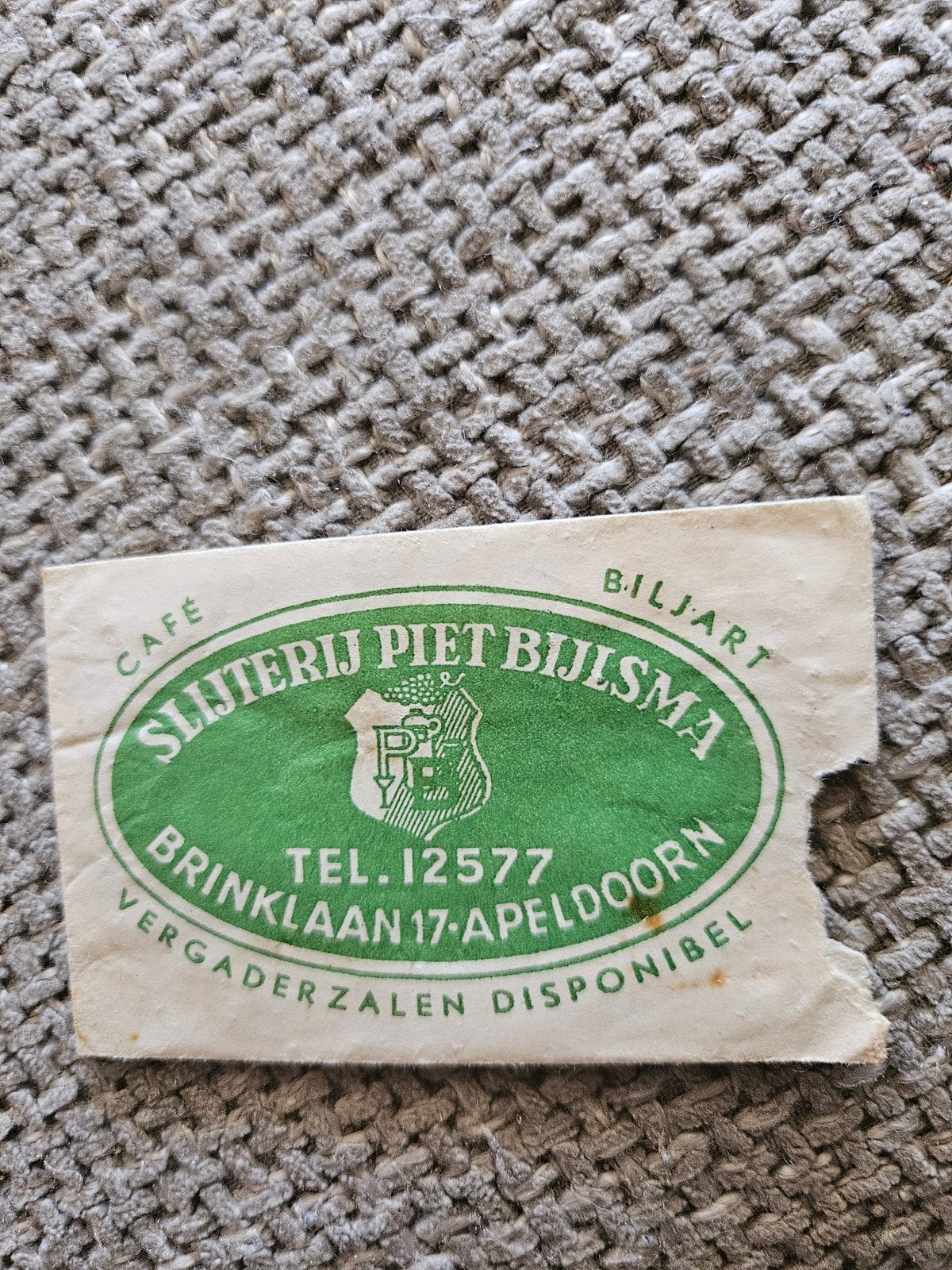apeldoorn  Slijterij Piet Bijlsma Apeldoorn reclamekaartje, Ophalen of Verzenden
