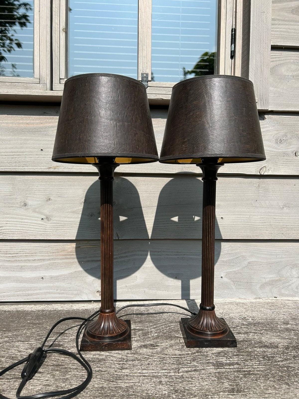 Vintage schemerlampen, Vintage, Met kap, Ophalen of Verzenden, Zo goed als nieuw
