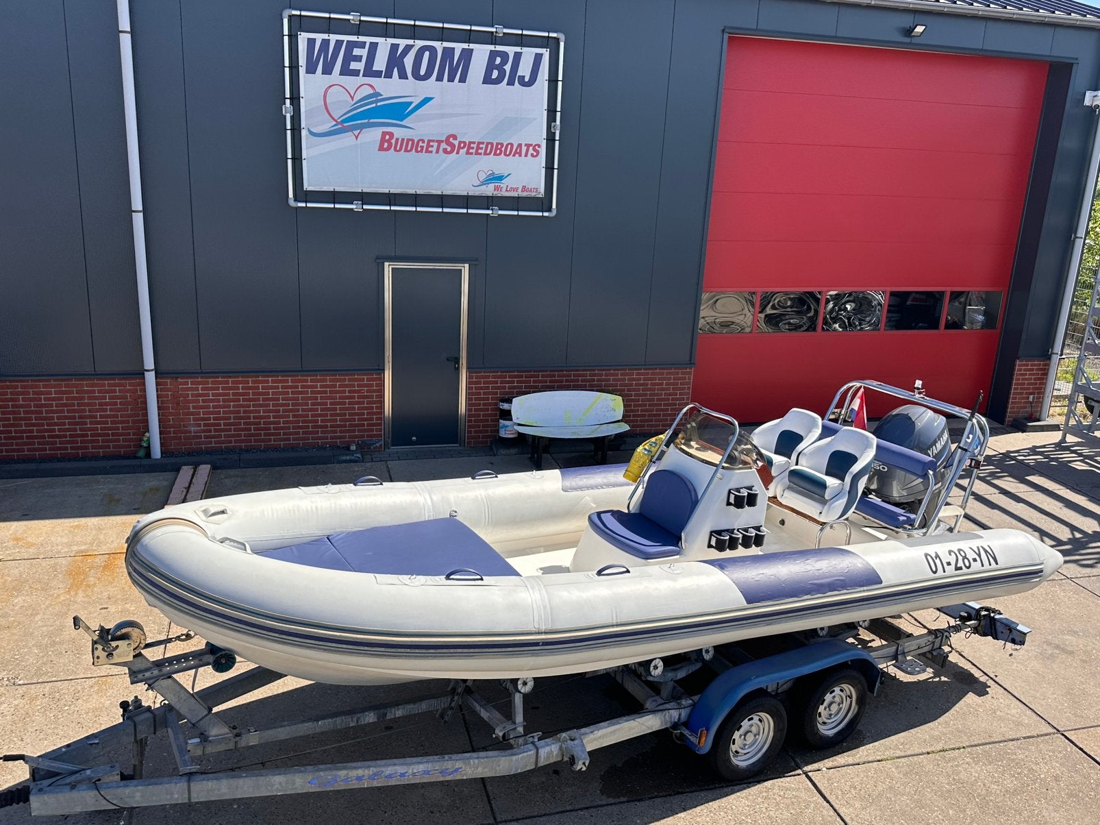 Complete RIB 640 Yamaha 150PK 4-takt wegtrailer Vaarklaar, Watersport en Boten, Ophalen of Verzenden, Zo goed als nieuw, Benzine
