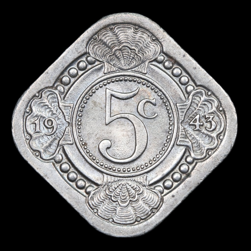 5 cent 1943. Unc., Ophalen of Verzenden, Koningin Wilhelmina, 5 cent, Losse munt
