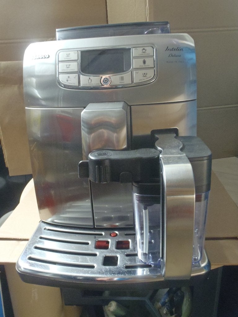 Saeco koffie machine / type --> Intelia de luxe, Witgoed en Apparatuur, Koffiezetapparaten, Afneembaar waterreservoir, Gebruikt