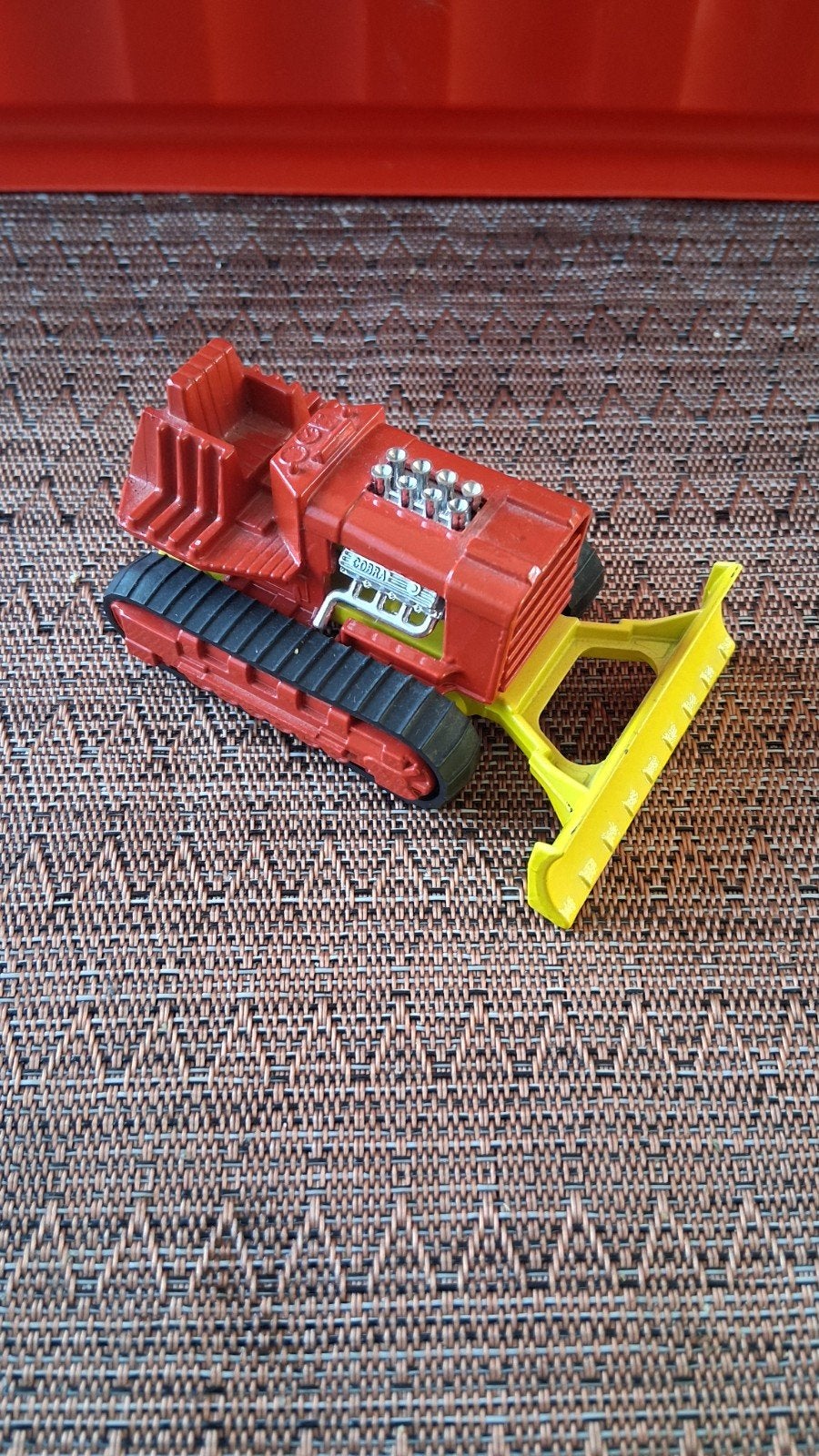 Vintage Speelgoed Matchbox Bulldozer - Rood en Geel, Verzamelen, Ophalen, Gebruikt