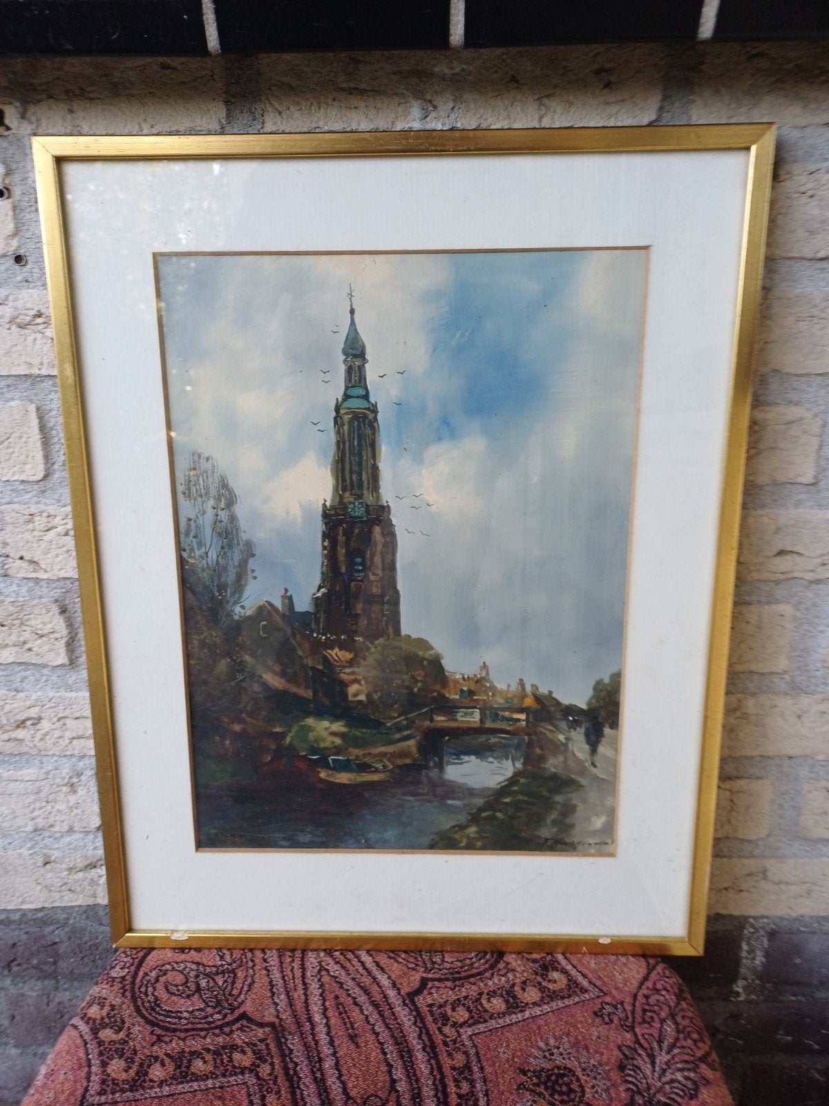 2 aquarellen Adriaan Terhell en onbekend., Ophalen of Verzenden