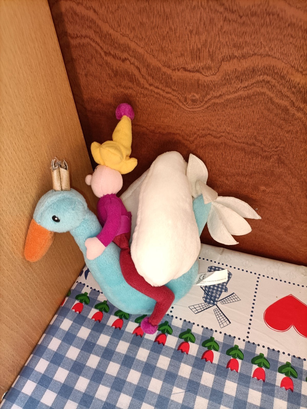 Hema zwaan knuffel met mannetje bovenop 23 cm, Ophalen of Verzenden, Zo goed als nieuw, Overige typen