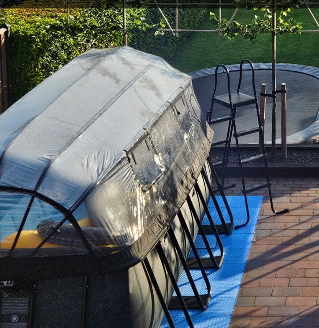 Exit zwembad 4x2x1,2 met overkapping, Tuin en Terras, Gebruikt, 200 tot 300 cm, Opzetzwembad, 200 tot 400 cm