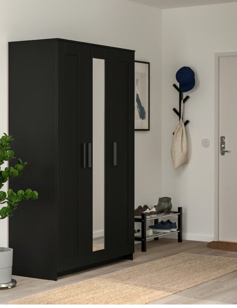 IKEA Brimnes wardrobe with 3 doors. Black. 117X50x190cm, Met deur(en), Ophalen of Verzenden, Zo goed als nieuw, 150 tot 200 cm