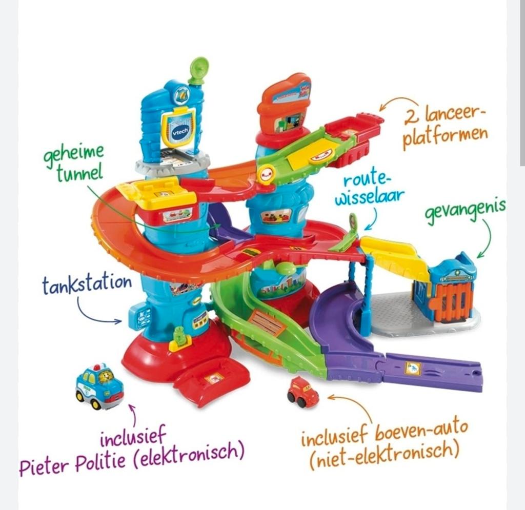 VTech Toet Toet Auto's Politietoren met auto's, Ophalen, Gebruikt