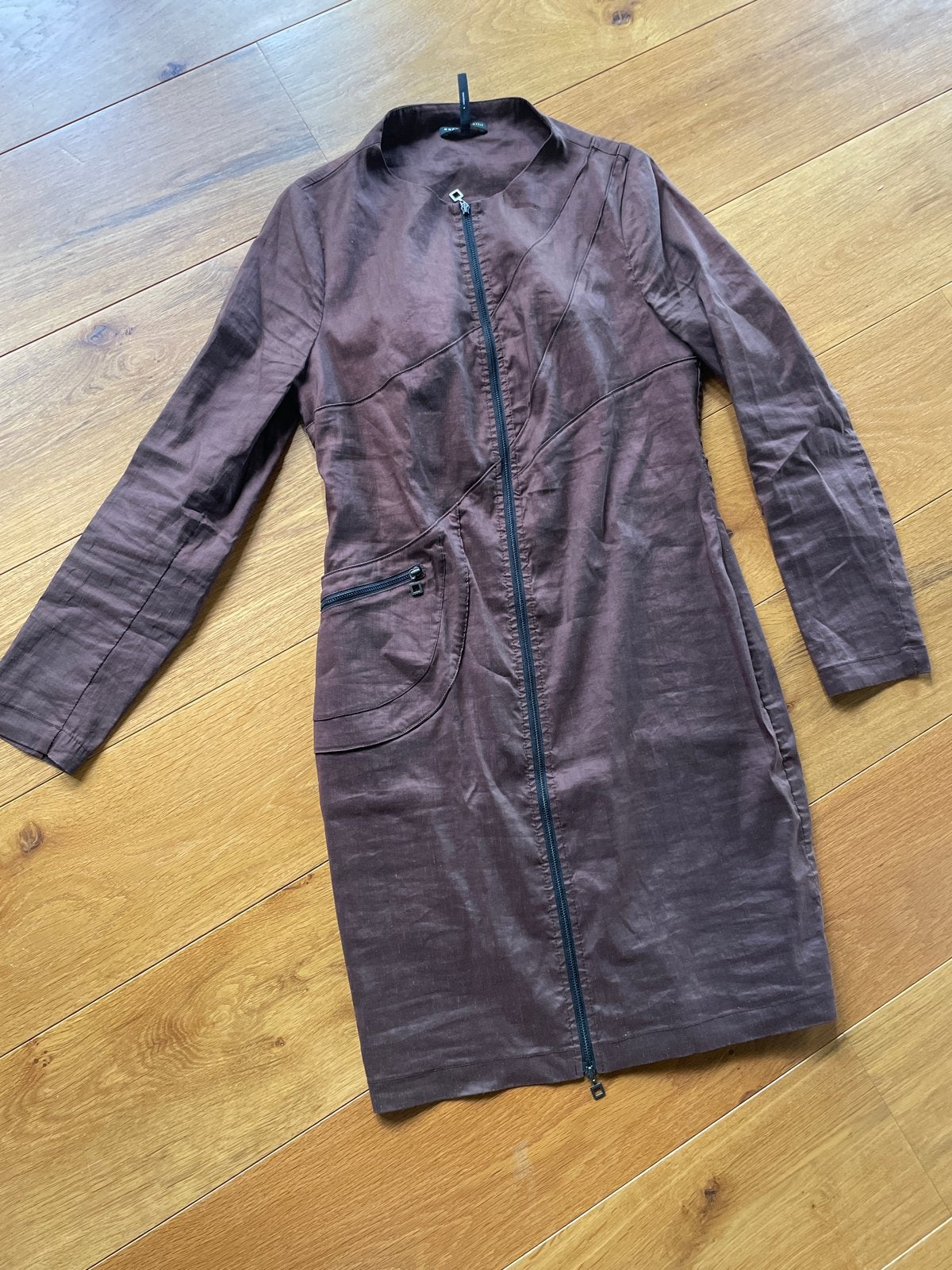 Sarah Pacini jurk maat 36 (S), Bruin, Ophalen of Verzenden, Zo goed als nieuw, Knielengte
