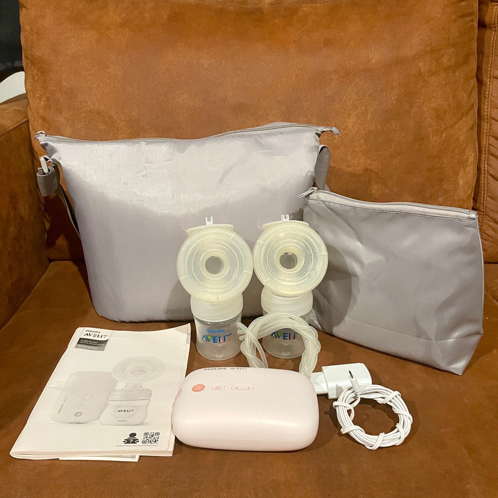 Philips Avent Dubbele Elektrische Borstkolf SCF397/SCF395, Ophalen of Verzenden, Zo goed als nieuw