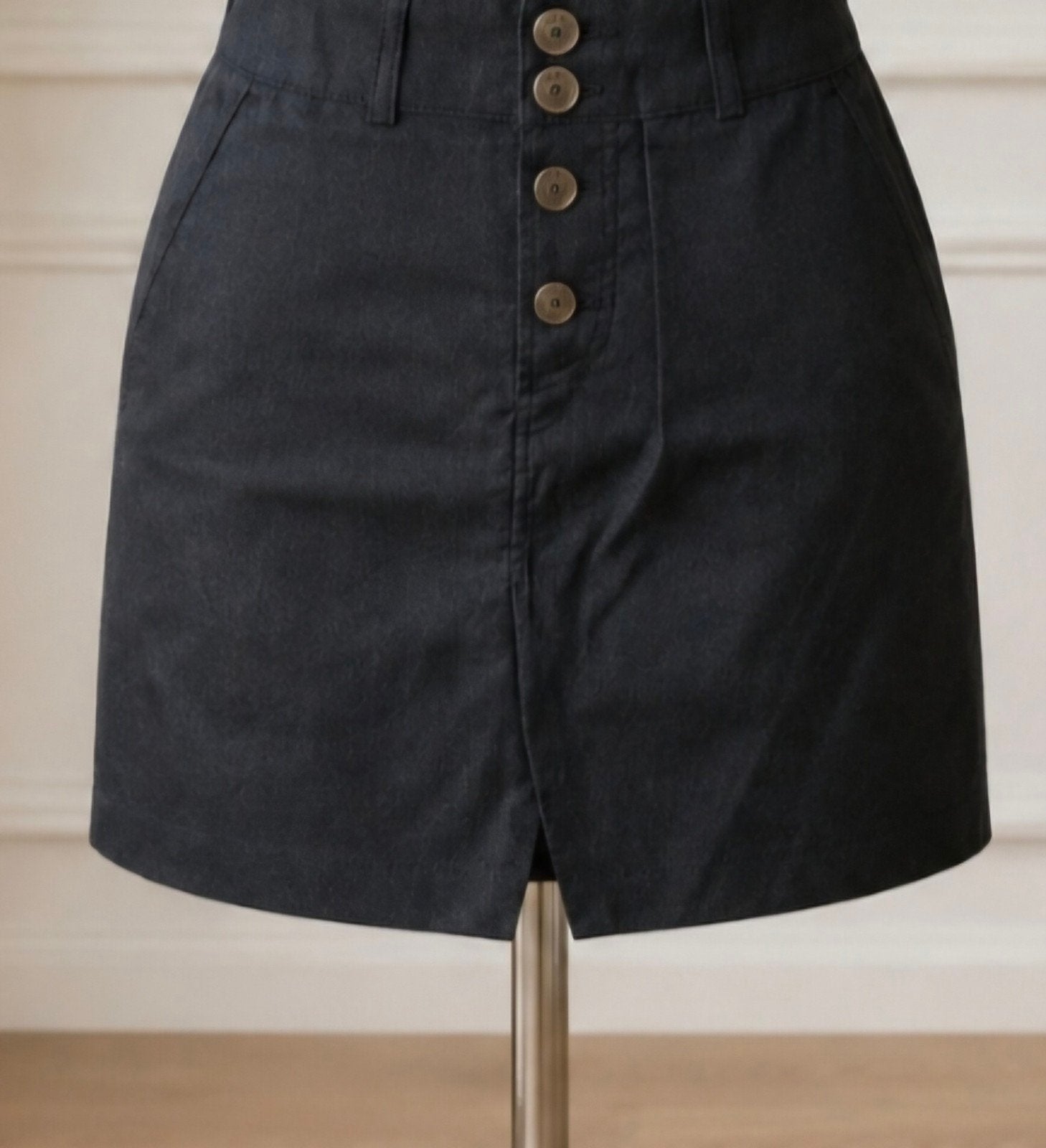 Dept Krijtstreep Rokje - Zwart/Grijs Katoen - Maat XL, Kleding | Dames, Rokken, Verzenden, Zwart, Maat 46/48 (XL) of groter, Zo goed als nieuw