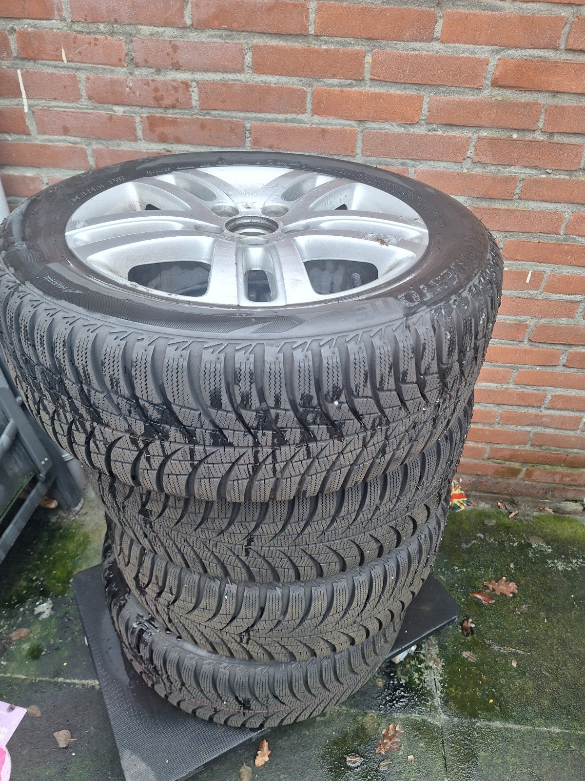 winterbanden op velg r16 205/55, Ophalen, Gebruikt