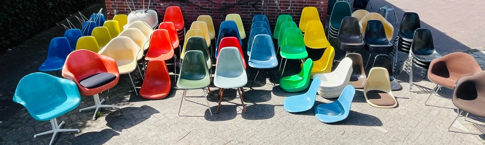 All colors original fiberglass Herman Miller vintage, Zwart, Leer, Ophalen of Verzenden, Zo goed als nieuw