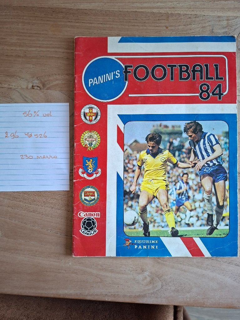 Panini voetbal verzamelalbum Football84 56%vol, Ophalen of Verzenden, Gebruikt, Buitenlandse clubs, Boek of Tijdschrift