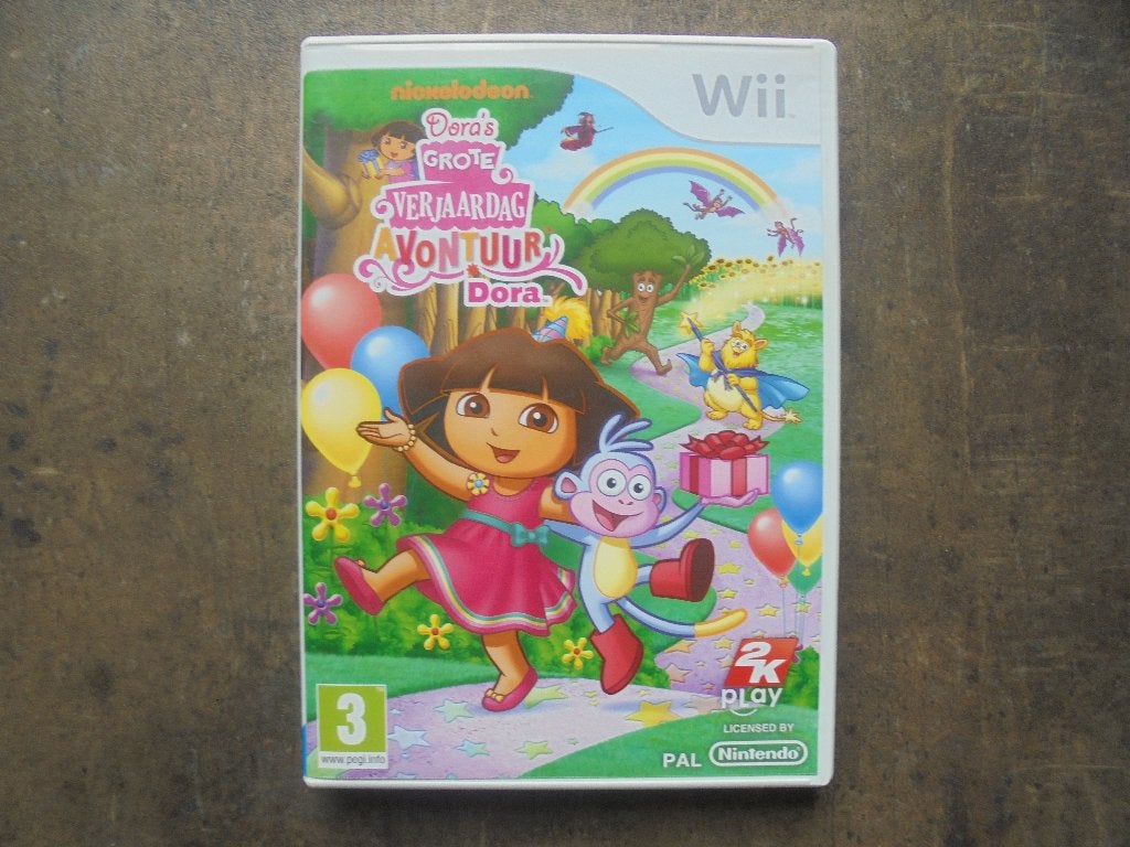 Dora's Grote Verjaardag Avontuur voor Wii (zie foto's) II, Avontuur en Actie, Gebruikt, 1 speler, Ophalen of Verzenden
