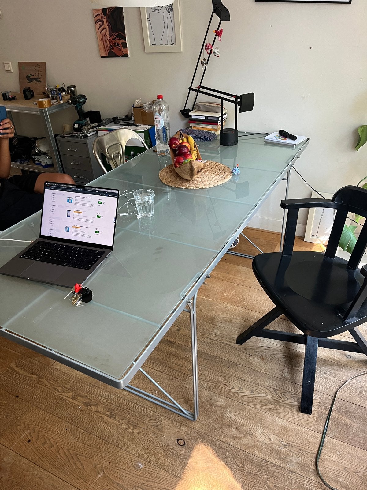 Niels Gammelgaard Moment Tafel - Glazen Eettafel, Ophalen, Gebruikt, 50 tot 100 cm, Glas