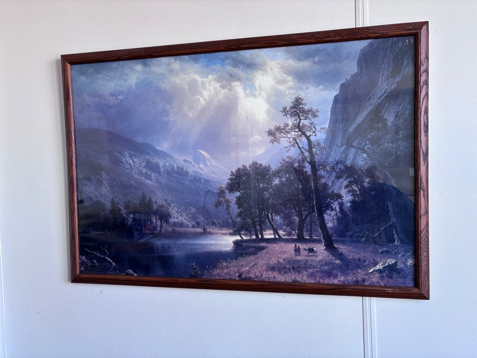 Ingelijste print van berglandschap, 95 x 65 cm, Ophalen, Realistisch, Landschap, Print