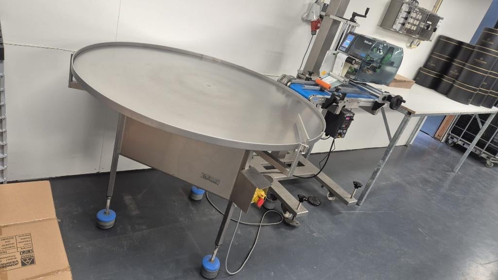 CAB SQUIX etiketteermachine + draaitafel / producttafel, Ophalen, Zo goed als nieuw