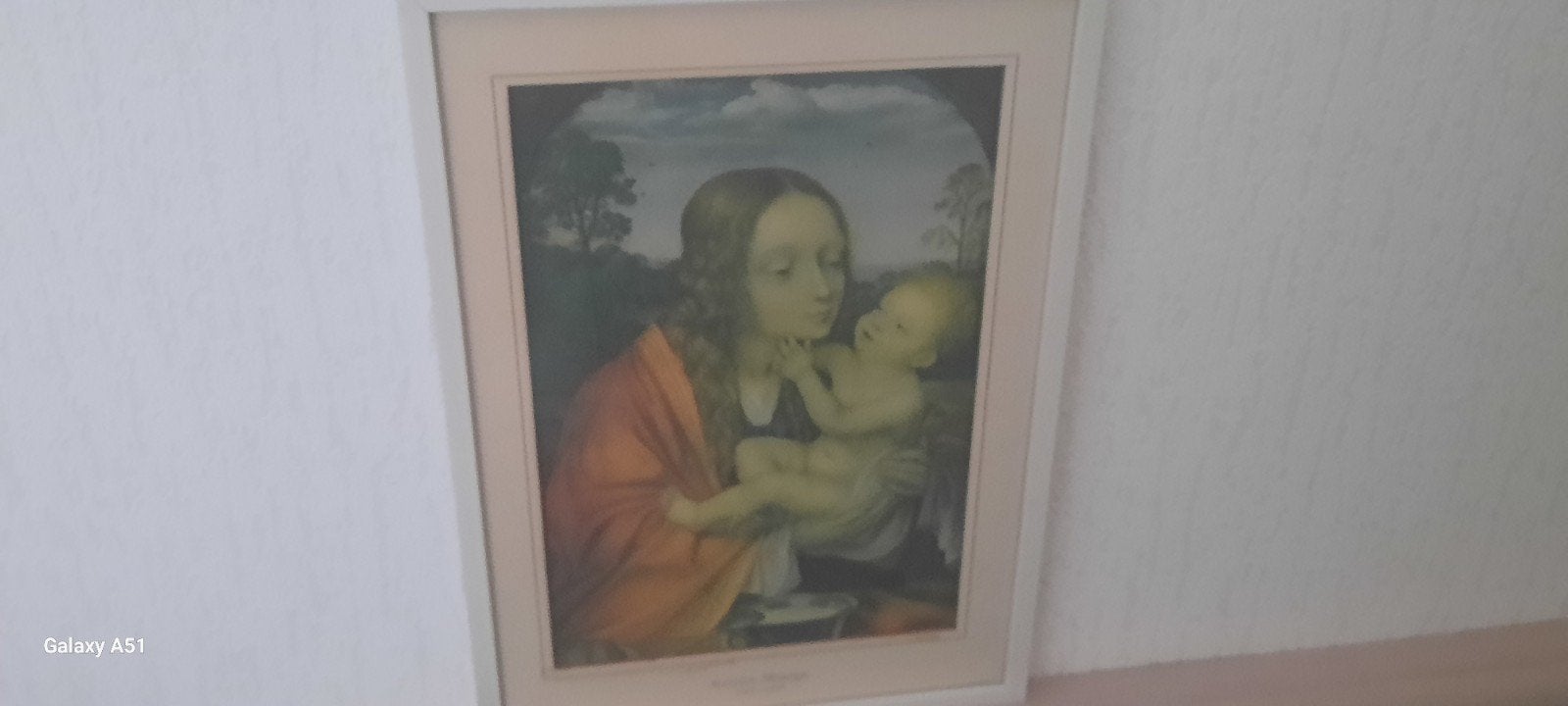 schilderij van Maria met kind Jezus Op zijde gedrukt, Antiek en Kunst, Ophalen
