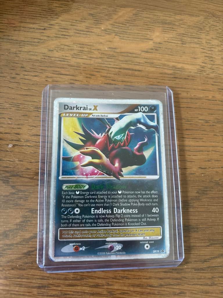Darkrai Lv.X DP19 Promo Pokémon Kaart, Ophalen of Verzenden, Gebruikt, Losse kaart, Foil