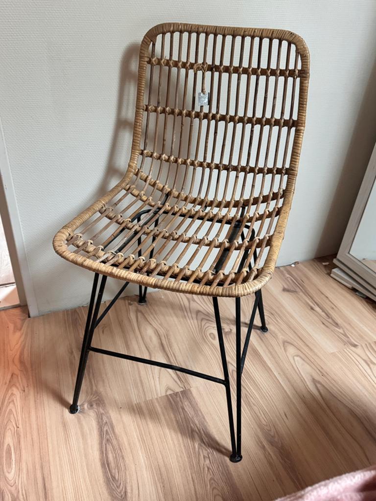 Rotan eettafel stoel, Ophalen, Bruin, Riet of Rotan, Zo goed als nieuw