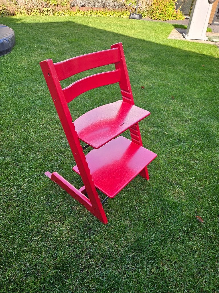 Stokke Trip Trap stoel rood, Ophalen, Gebruikt, Meegroeistoel
