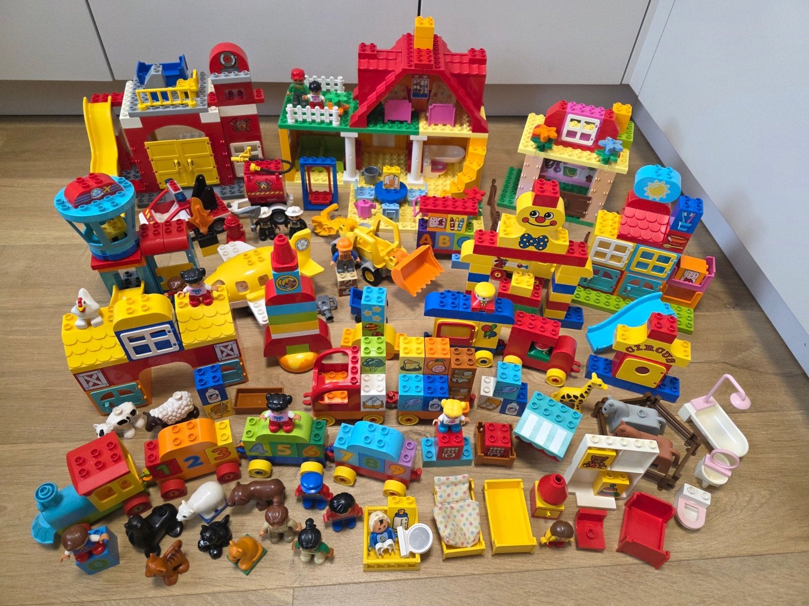 Grote Lego Duplo set (familiehuis, brandweerkazerne, dieren), Ophalen of Verzenden, Gebruikt, Duplo