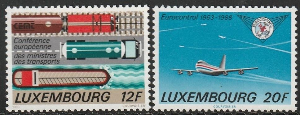 Luxemburg 1988 1194/1195 Transport & Eurocontrol, Postfris, Ophalen of Verzenden, Luxemburg, Postfris