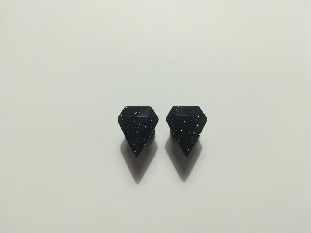 Single Flared Plug Plugs Steen Zwart met Shimmer 10 mm, Ophalen of Verzenden, Nieuw, Overige materialen, Oor- of Traguspiercing