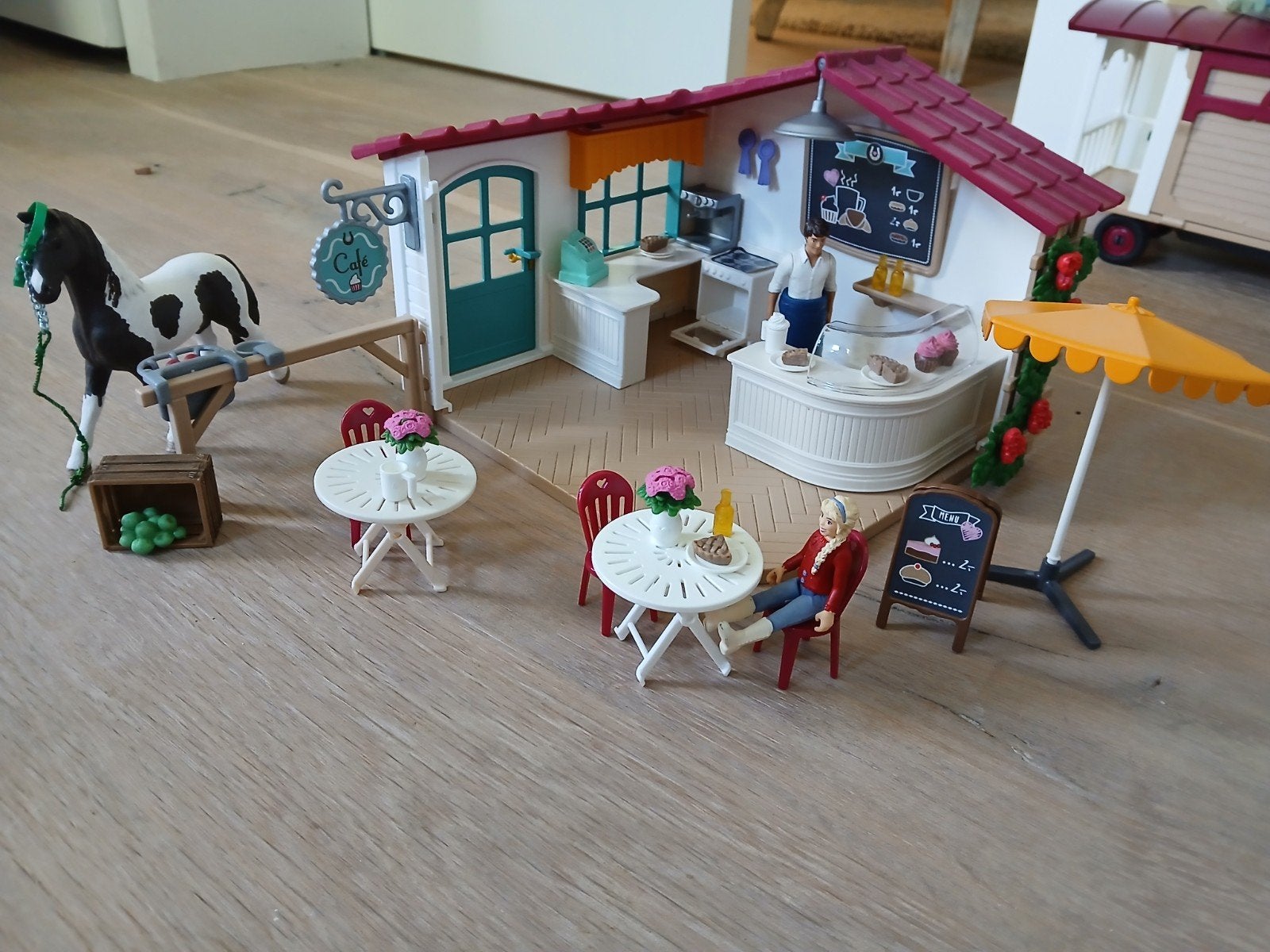 Schleich Horse Club ruiter café, Ophalen of Verzenden, Zo goed als nieuw, Paard, Beeldje of Figuurtje