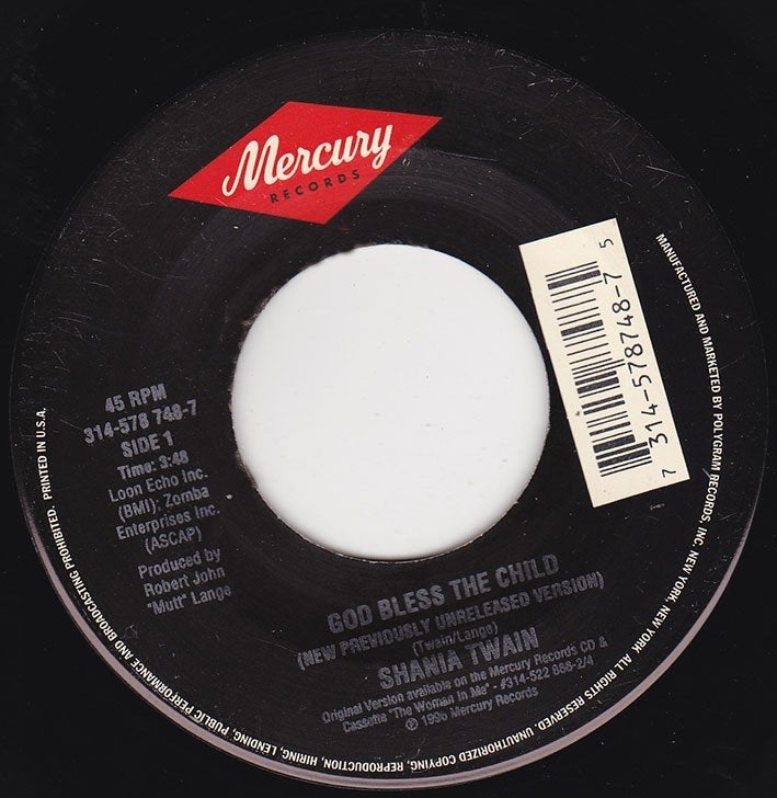 Shania Twain - God Bless The Child 7", Ophalen of Verzenden, Zo goed als nieuw, 7 inch, Country en Western