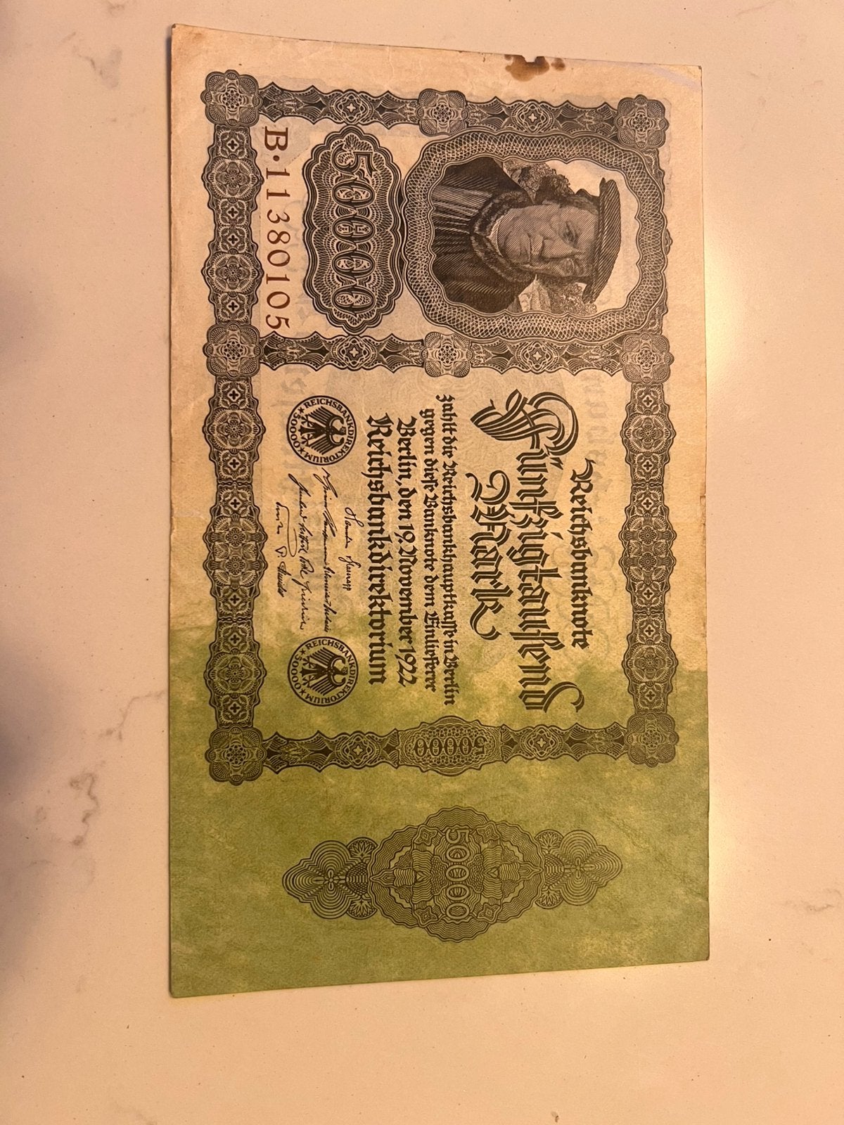 Bankbiljet 50000 Duitse Mark 1922, Ophalen of Verzenden