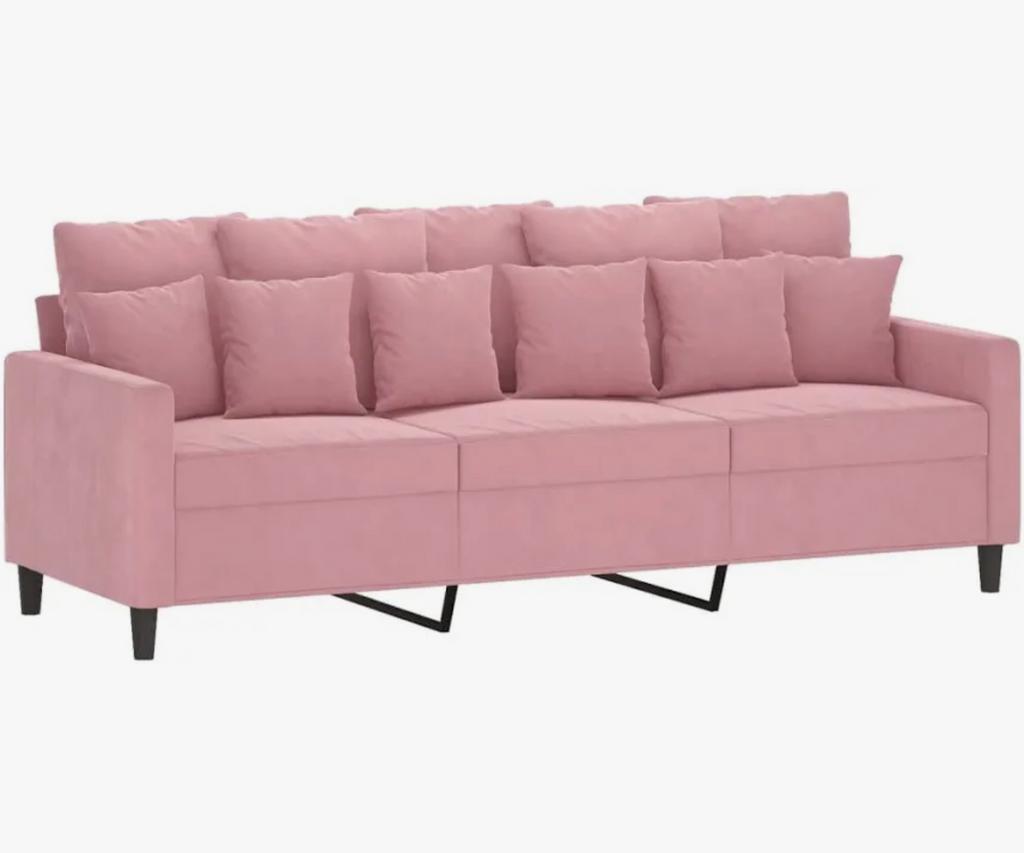 Nieuwe Vidaxl 3-zitsbank in roze stof . Sofa, couch pink, Huis en Inrichting, Banken | Bankstellen, 75 tot 100 cm, Ophalen of Verzenden
