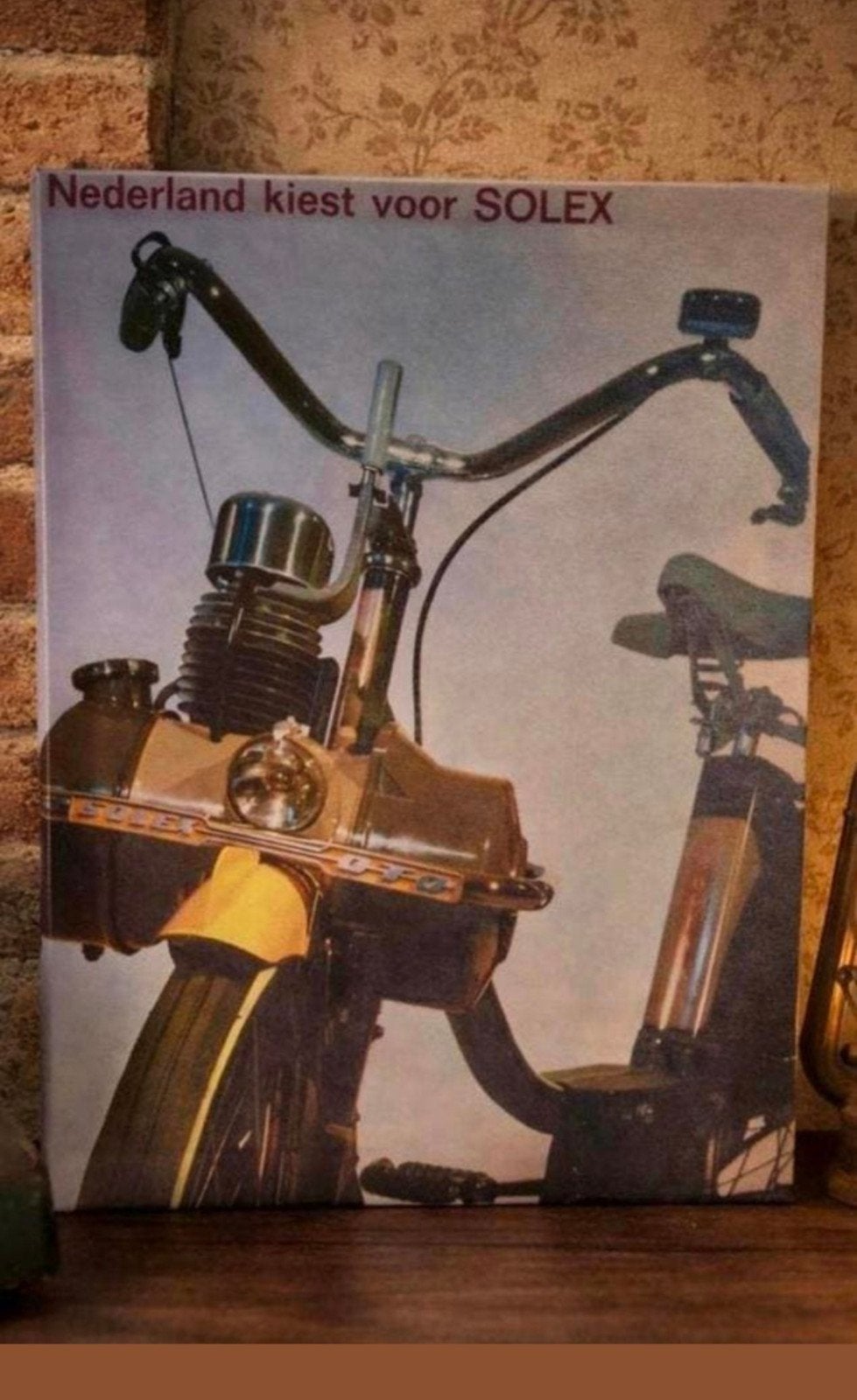 Canvas fotoschilderij Solex 30x40 cm incl. bevestiging, Ophalen of Verzenden, Nieuw